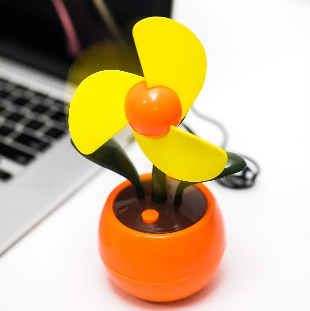Portable Flower Pot USB Desk Fan